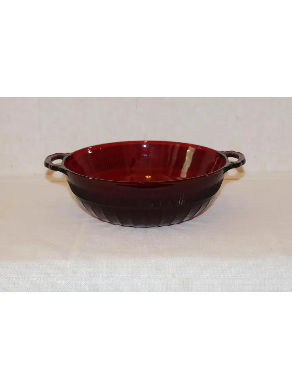 Vintage Anchor Hocking Ruby Red Coronation Large Bowl